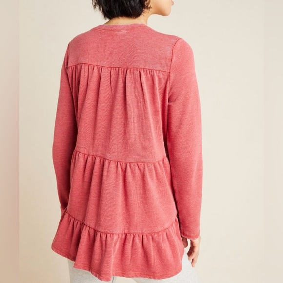 Cozy Saturday/ Sunday Anthropologie Tiered Baby Doll Sweatshirt Small - Picture 3 of 4
